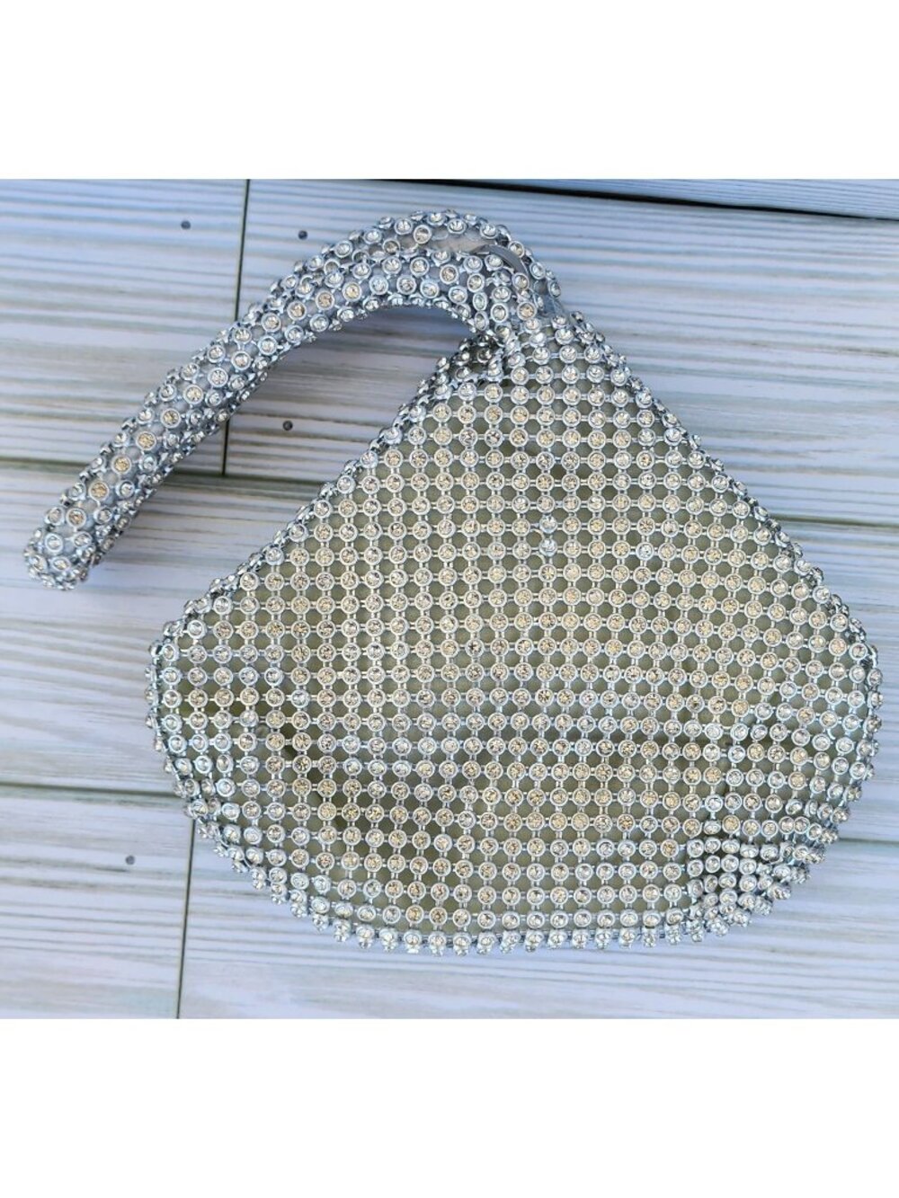 Meanplan 4 Pcs Silver Clutch Purse Jewelry Set